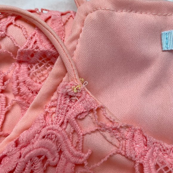 Urban Outfitters Salmon/Peach Pink Lace Dress - Picture 4 of 4
